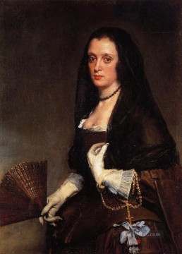 ディエゴ・ベラスケス Painting - 扇を持つ女性の肖像画 ディエゴ・ベラスケス